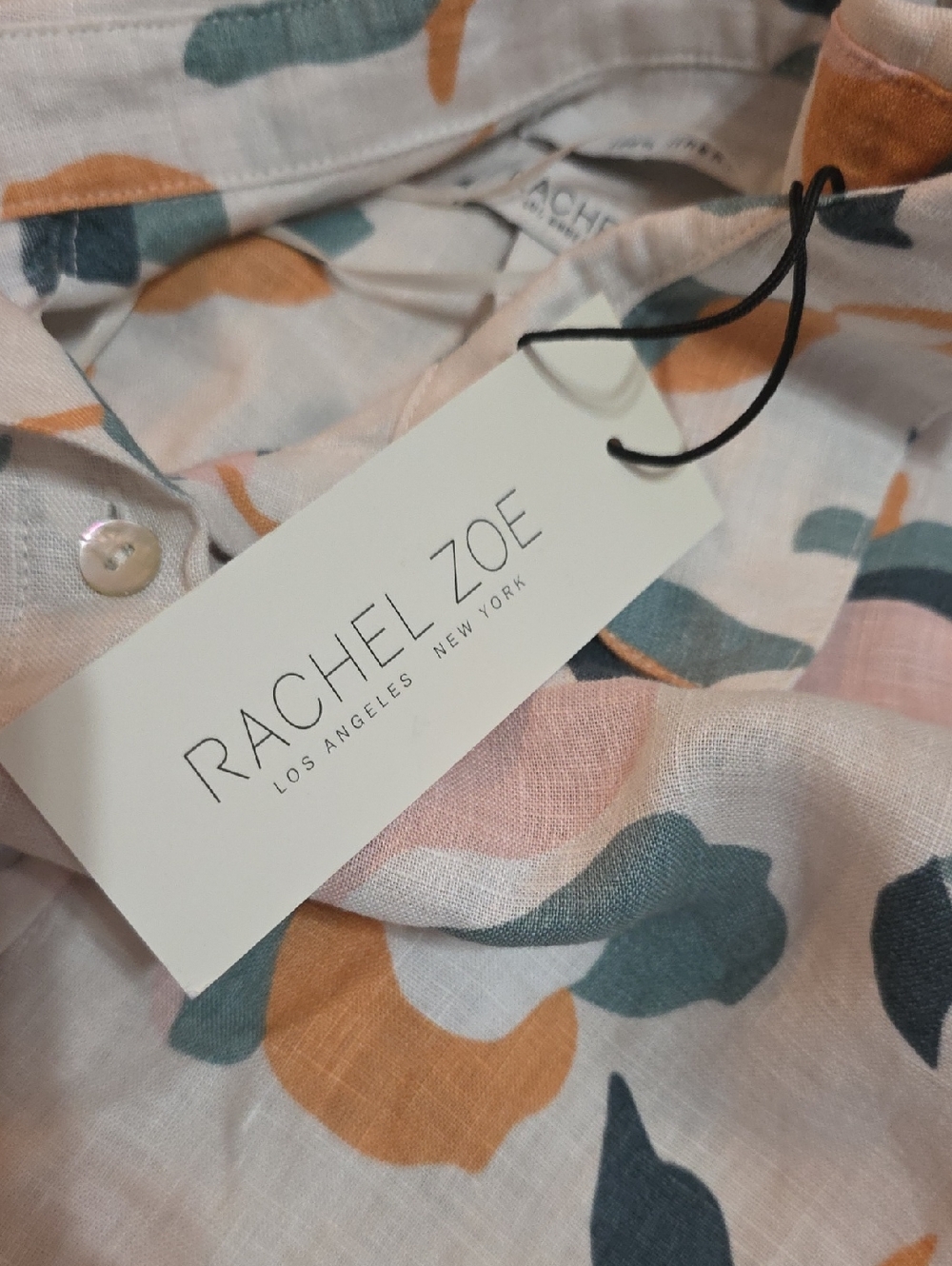 Rachel Zoe 100%Linen Button Down Shirt Dress - Picture 6 of 7